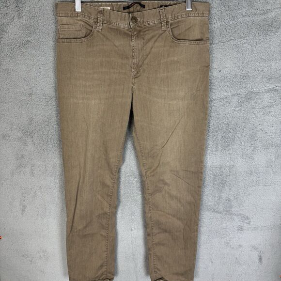 Alberto‎ Jeans Mens 34x29 Brown Luxury T400 Denim Modern Fit Preppy - Picture 1 of 11